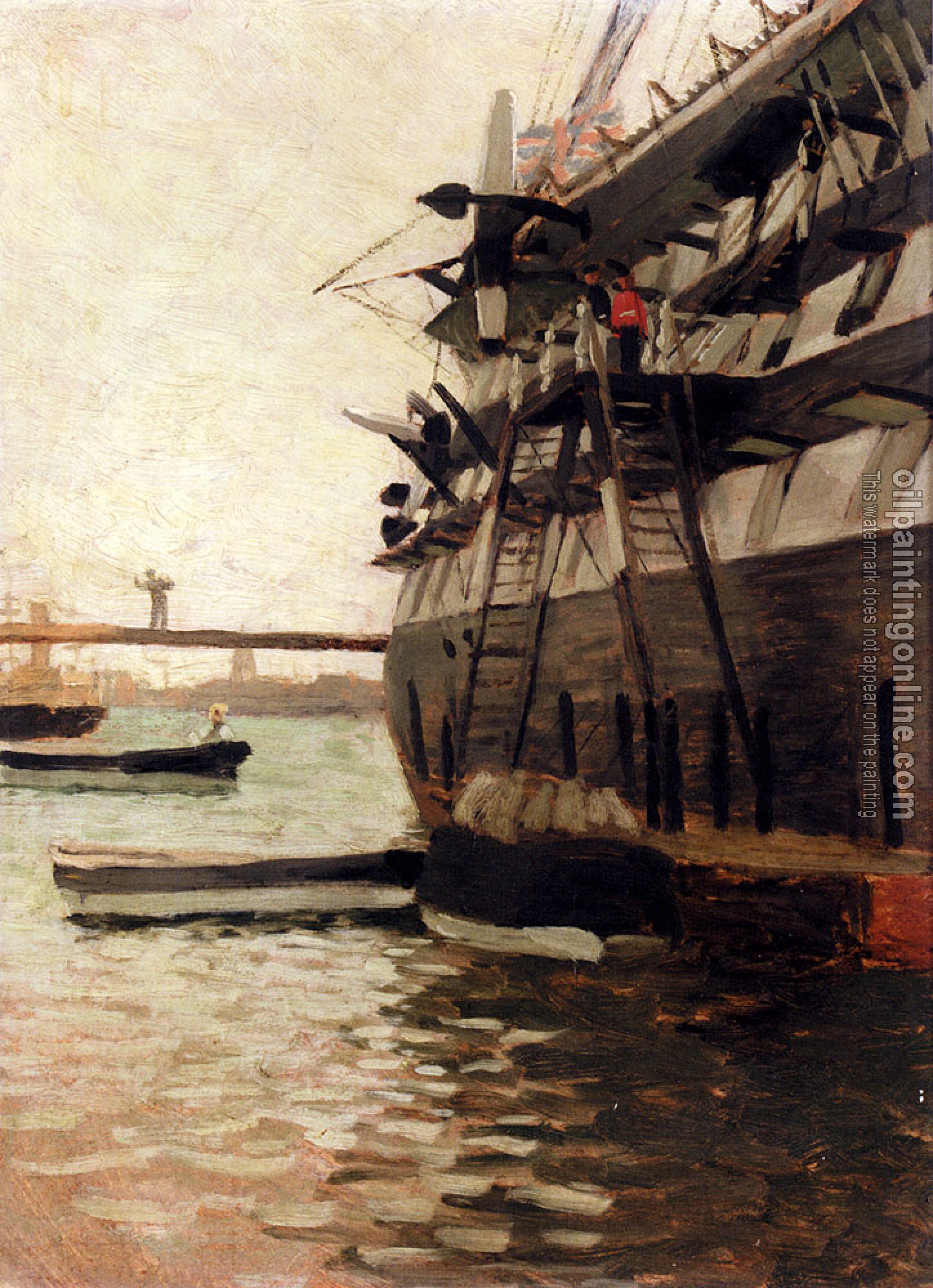 Tissot, James - The Hull Of A Battle Ship